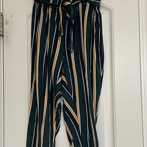 Striped Green and Yellow Women's Pants